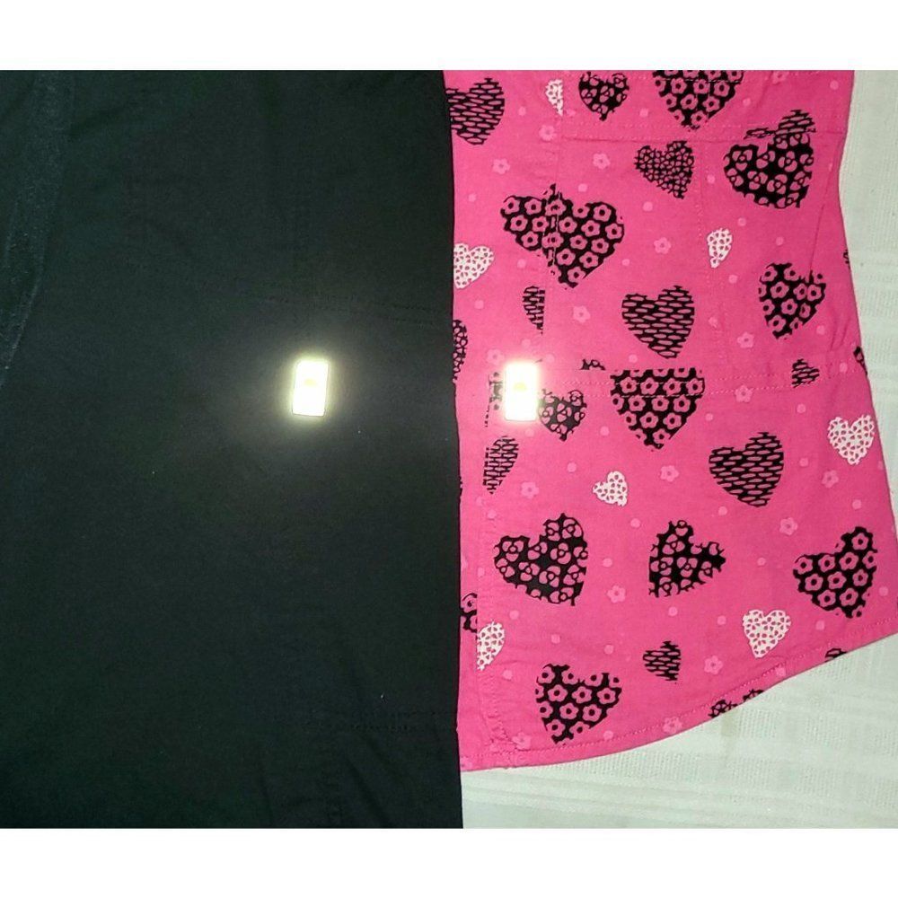 Code Happy Scrub Set In Black With Pink Hearts La… - image 4